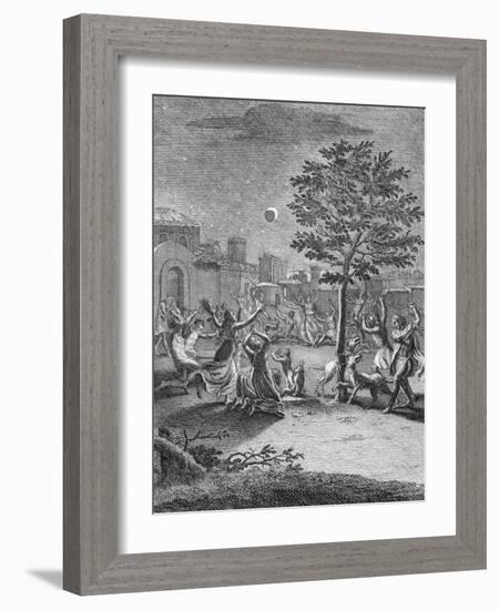 Eclipse of the Moon, from 'Voyage Historique De L'Amerique Meridionale', Pub. 1752-Jorge Juan y Santacilia-Framed Giclee Print