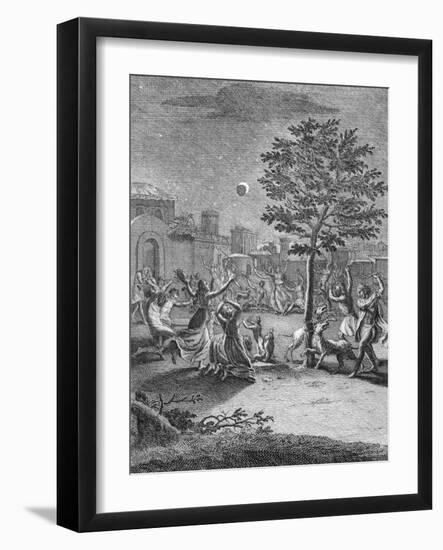 Eclipse of the Moon, from 'Voyage Historique De L'Amerique Meridionale', Pub. 1752-Jorge Juan y Santacilia-Framed Giclee Print