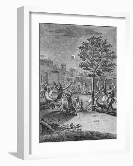 Eclipse of the Moon, from 'Voyage Historique De L'Amerique Meridionale', Pub. 1752-Jorge Juan y Santacilia-Framed Giclee Print