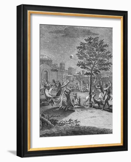 Eclipse of the Moon, from 'Voyage Historique De L'Amerique Meridionale', Pub. 1752-Jorge Juan y Santacilia-Framed Giclee Print