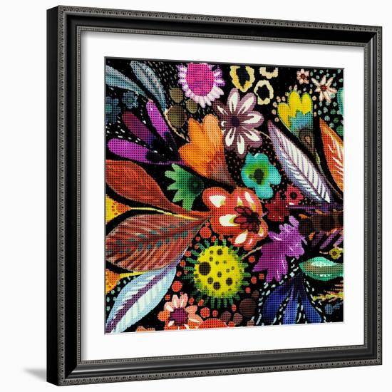 Eclosion Black Linen-Sylvie Demers-Framed Giclee Print