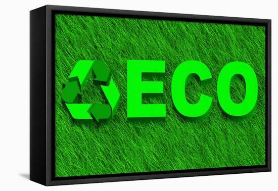 Eco Word over Green Grass-marphotography-Framed Stretched Canvas
