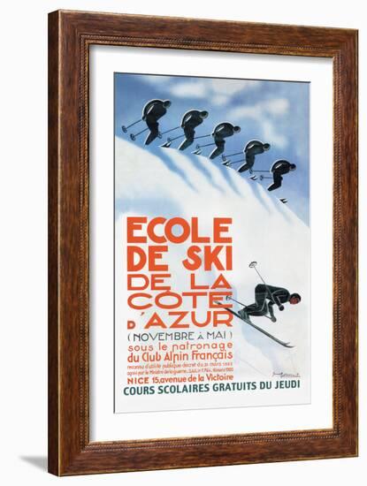 Ecole de Ski-Simon Garnier-Framed Art Print