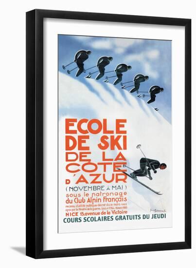 Ecole de Ski-Simon Garnier-Framed Art Print