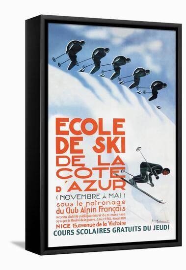 Ecole de Ski-Simon Garnier-Framed Stretched Canvas