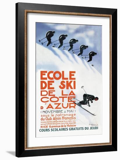 Ecole de Ski-Simon Garnier-Framed Art Print