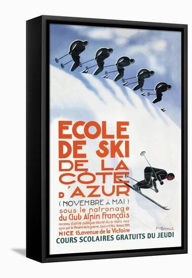 Ecole de Ski-Simon Garnier-Framed Stretched Canvas