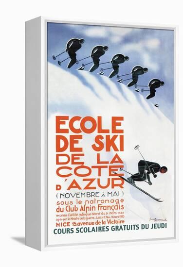 Ecole de Ski-Simon Garnier-Framed Stretched Canvas