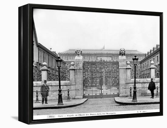 Ecole Nationale des Beaux-Arts, Rue Bonaparte, circa 1890-99-Adolphe Giraudon-Framed Premier Image Canvas