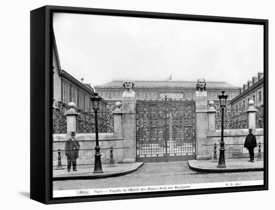 Ecole Nationale des Beaux-Arts, Rue Bonaparte, circa 1890-99-Adolphe Giraudon-Framed Premier Image Canvas