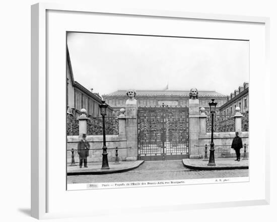 Ecole Nationale des Beaux-Arts, Rue Bonaparte, circa 1890-99-Adolphe Giraudon-Framed Giclee Print