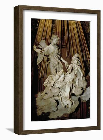 Ecstacy of Saint Theresa of Avila, Marble, 1645-Giovanni Lorenzo Bernini-Framed Giclee Print