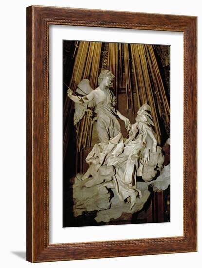 Ecstacy of Saint Theresa of Avila, Marble, 1645-Giovanni Lorenzo Bernini-Framed Giclee Print