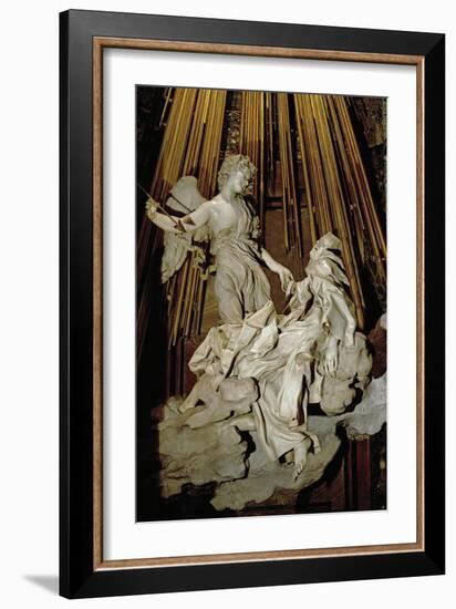 Ecstacy of Saint Theresa of Avila, Marble, 1645-Giovanni Lorenzo Bernini-Framed Giclee Print