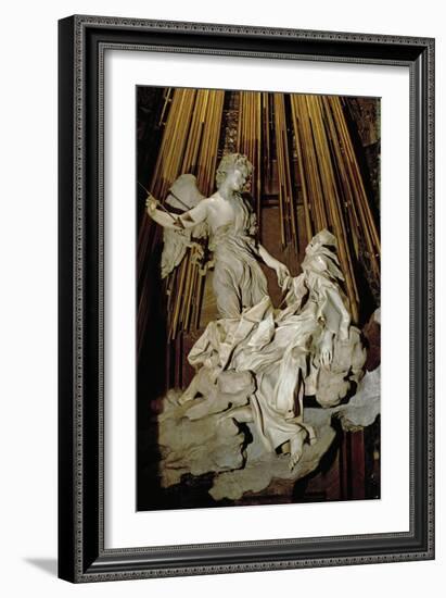 Ecstacy of Saint Theresa of Avila, Marble, 1645-Giovanni Lorenzo Bernini-Framed Giclee Print