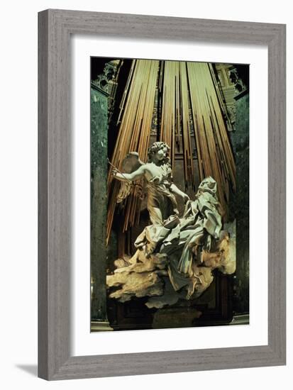 Ecstasy of St.Theresa (Marble)-Giovanni Lorenzo Bernini-Framed Giclee Print