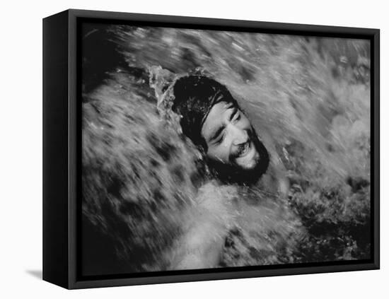 Ecstatic Hippie Probably Bathing in Waterfall at Woodstock Music Festival-Bill Eppridge-Framed Premier Image Canvas