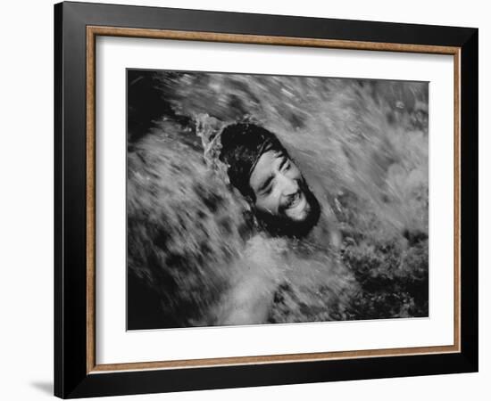 Ecstatic Hippie Probably Bathing in Waterfall at Woodstock Music Festival-Bill Eppridge-Framed Photographic Print