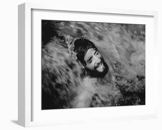 Ecstatic Hippie Probably Bathing in Waterfall at Woodstock Music Festival-Bill Eppridge-Framed Photographic Print