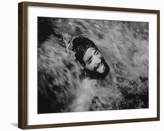 Ecstatic Hippie Probably Bathing in Waterfall at Woodstock Music Festival-Bill Eppridge-Framed Photographic Print