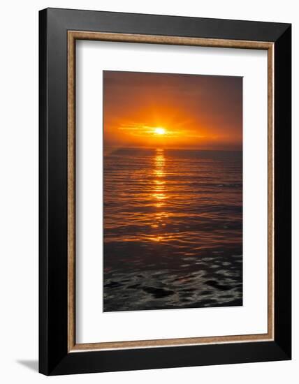 Ecuador, Galapagos National Park, Floreana Island. Ocean sunset.-Jaynes Gallery-Framed Photographic Print