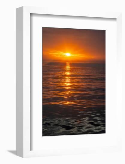 Ecuador, Galapagos National Park, Floreana Island. Ocean sunset.-Jaynes Gallery-Framed Photographic Print