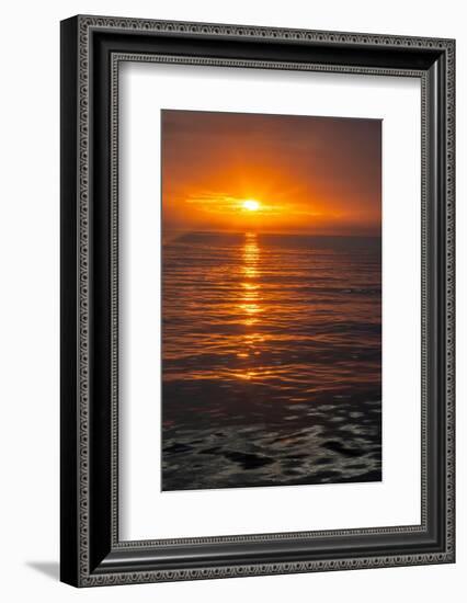 Ecuador, Galapagos National Park, Floreana Island. Ocean sunset.-Jaynes Gallery-Framed Photographic Print