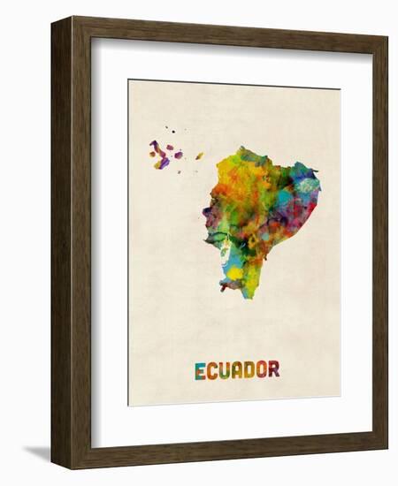 Ecuador Watercolor Map-Michael Tompsett-Framed Art Print