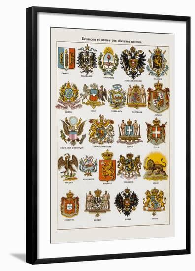 Ecussons et armes des diverses nations-Continental School-Framed Giclee Print