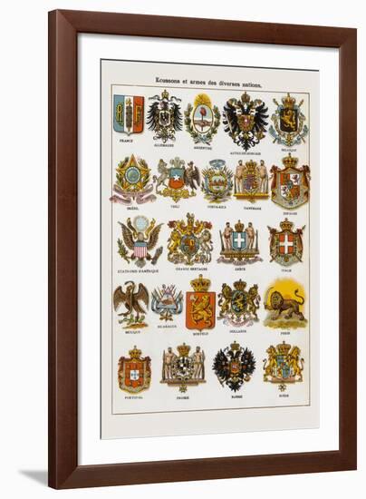 Ecussons et armes des diverses nations-Continental School-Framed Giclee Print