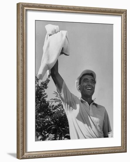 Ed Furgol, Competing in the National Open Golf Tournament at Baltusrol Golf Club-Peter Stackpole-Framed Premium Photographic Print