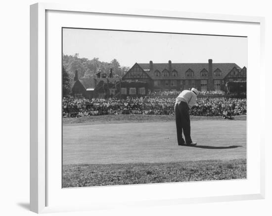 Ed Furgol, Sinking Final Put, and Wins the National Open Golf Tournament at Baltusrol Golf Club-Peter Stackpole-Framed Premium Photographic Print