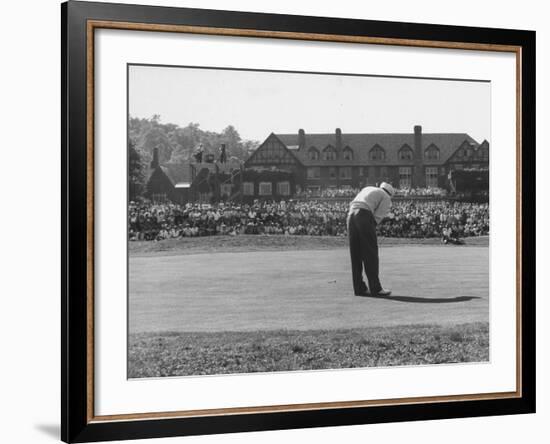Ed Furgol, Sinking Final Put, and Wins the National Open Golf Tournament at Baltusrol Golf Club-Peter Stackpole-Framed Premium Photographic Print