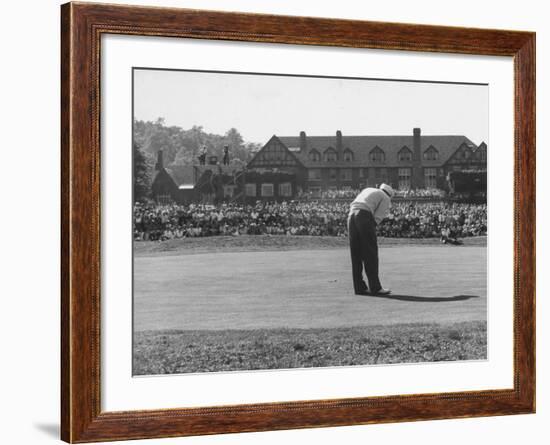 Ed Furgol, Sinking Final Put, and Wins the National Open Golf Tournament at Baltusrol Golf Club-Peter Stackpole-Framed Premium Photographic Print