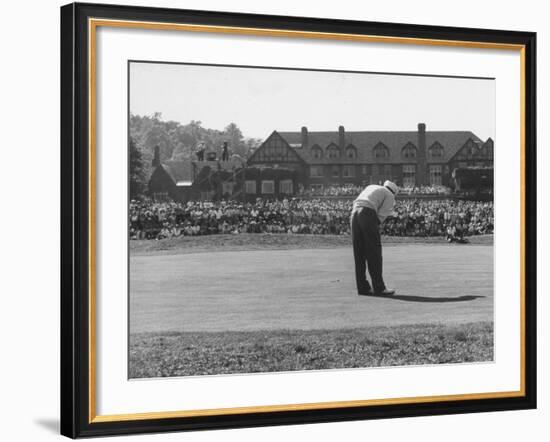 Ed Furgol, Sinking Final Put, and Wins the National Open Golf Tournament at Baltusrol Golf Club-Peter Stackpole-Framed Premium Photographic Print