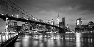 Brooklyn Bridge and Lower Manhattan skyline at dawn City-Ed Hasler-Framed Photographic Print