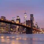 Brooklyn Bridge and Lower Manhattan skyline at dawn City-Ed Hasler-Framed Photographic Print