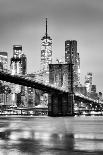 Brooklyn Bridge and Lower Manhattan skyline at dawn City-Ed Hasler-Photographic Print