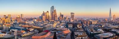 Panoramic aerial view of London City skyline at sunset taken from St. Paul's Cathedral, London-Ed Hasler-Photographic Print
