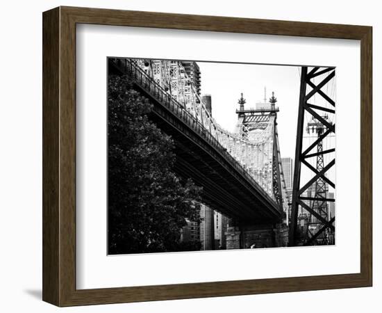 Ed Koch Queensboro Bridge (Queensbridge) View, Manhattan, New York, Black and White Photography-Philippe Hugonnard-Framed Photographic Print