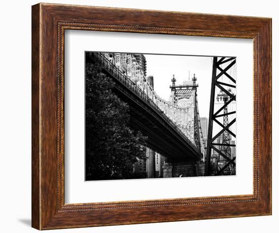 Ed Koch Queensboro Bridge (Queensbridge) View, Manhattan, New York, Black and White Photography-Philippe Hugonnard-Framed Photographic Print