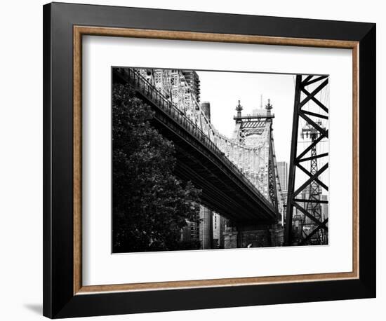 Ed Koch Queensboro Bridge (Queensbridge) View, Manhattan, New York, Black and White Photography-Philippe Hugonnard-Framed Photographic Print