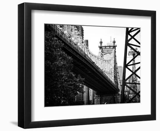 Ed Koch Queensboro Bridge (Queensbridge) View, Manhattan, New York, Black and White Photography-Philippe Hugonnard-Framed Photographic Print