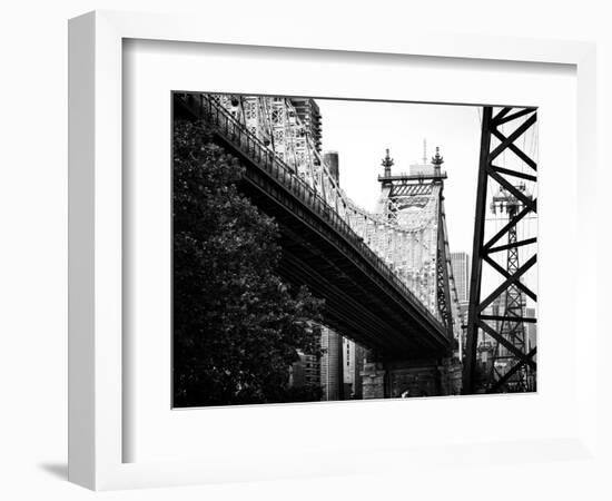 Ed Koch Queensboro Bridge (Queensbridge) View, Manhattan, New York, Black and White Photography-Philippe Hugonnard-Framed Photographic Print