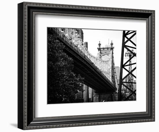 Ed Koch Queensboro Bridge (Queensbridge) View, Manhattan, New York, Black and White Photography-Philippe Hugonnard-Framed Photographic Print