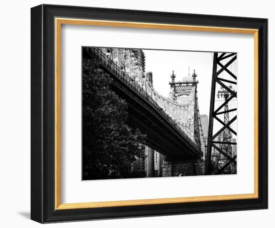 Ed Koch Queensboro Bridge (Queensbridge) View, Manhattan, New York, Black and White Photography-Philippe Hugonnard-Framed Photographic Print