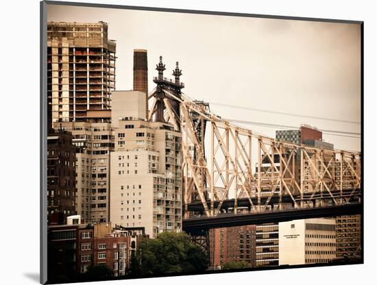 Ed Koch Queensboro Bridge, Roosevelt Island Tram Station, Manhattan, New York, Vintage-Philippe Hugonnard-Mounted Photographic Print