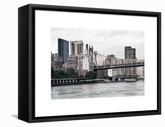 Ed Koch Queensboro Bridge, Sutton Place and Buildings, East River, Manhattan, New York, White Frame-Philippe Hugonnard-Framed Stretched Canvas