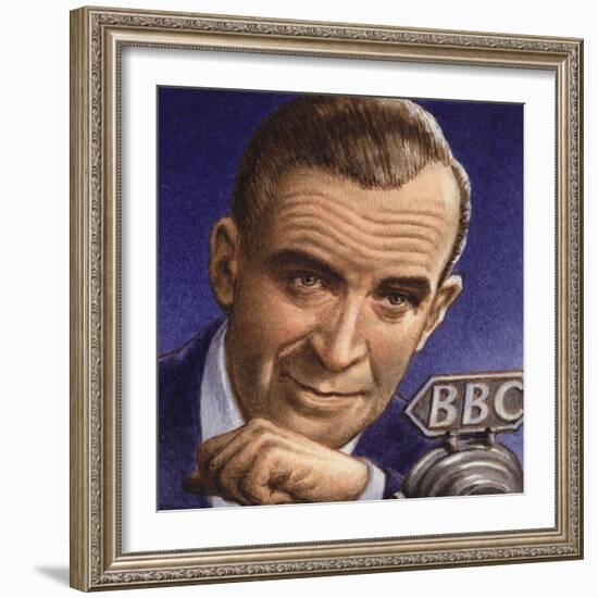 Ed Murrow Broadcasting from Blitz-Hit London-Pat Nicolle-Framed Giclee Print