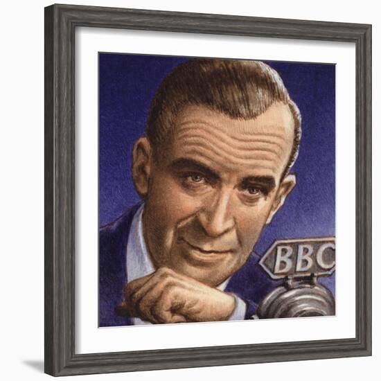 Ed Murrow Broadcasting from Blitz-Hit London-Pat Nicolle-Framed Giclee Print